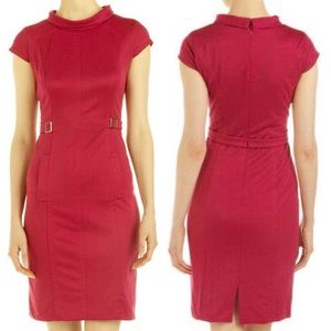 Red Chetta b Ponte Cowl-Neck Dress nwot 8 retro vintage 60s style